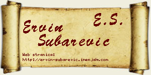 Ervin Šubarević vizit kartica